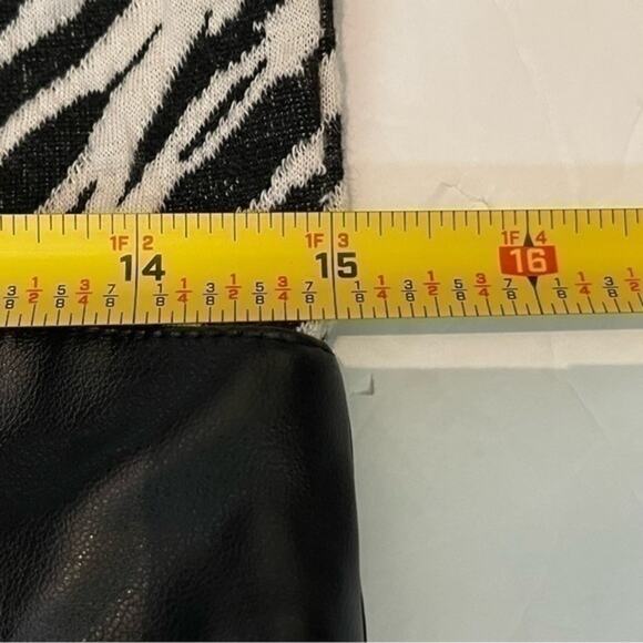 Tyler Boe Black White Zebra Print Vegan Leather Feminine Date Dress NWT Size S - Picture 12 of 13